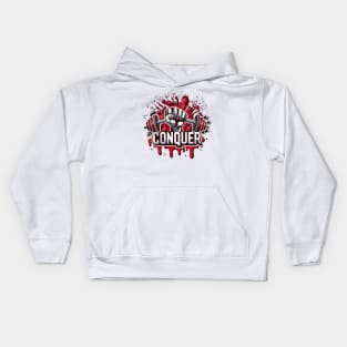 Strength Unleashed: The Iron Will to Conquer Kids Hoodie